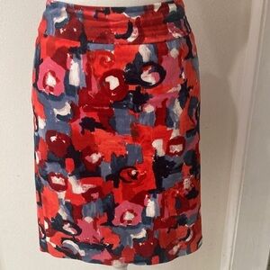 Anthropologie Vanessa and Virginia Painterly corduroy pencil skirt size 8 casual